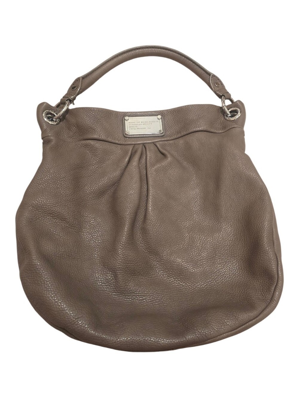 Marc by Marc Jacobs Taupe Pebbled Leather Hobo Shoulder Bag